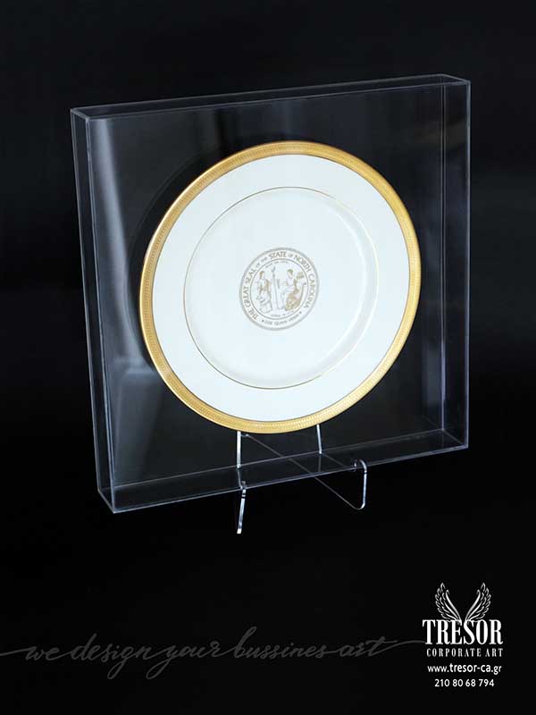 Tresor Corporate Art Στρογγυλή πλακέτα για δώρο επιβράβευσης Βραβείο πλεξιγκλας Αναμνηστικά δώρα Ειδικές κατασκευές plexiglass art and custom Δώρα με χάραξη